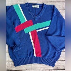 Par Four Golf Vintage V Neck Sweater Large